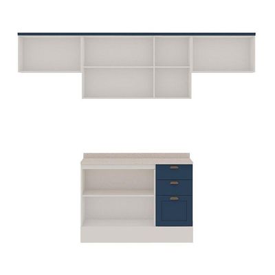 Armário De Cozinha Completo Genialflex Iluminata 4 Pçs Br Az