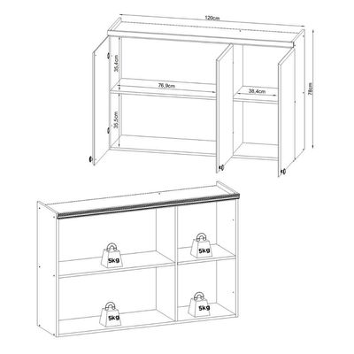 Armário De Cozinha Completo Genialflex Iluminata 4 Pçs Br Az