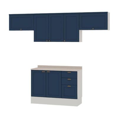 Armário De Cozinha Completo Genialflex Iluminata 4 Pçs Br Az