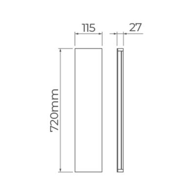Arandela Stella Reflex Led 72cm Ip65 20w Bivolt Preto - 2700k - Luz Amarela