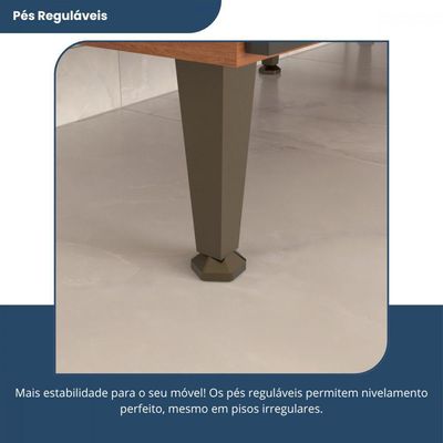 Armário De Cozinha Batrol Superiore 5 Portas 3 Gavetas Freijo Com Off White