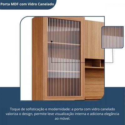 Armário De Cozinha Batrol Superiore 5 Portas 3 Gavetas Freijo Com Off White