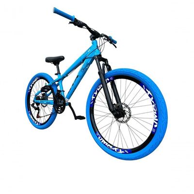 Bicicleta 26 Gta Rebel Freeride Dh Cor Azul 21v Freio A Disco Aros Vmaxx Pneu Flame Azul