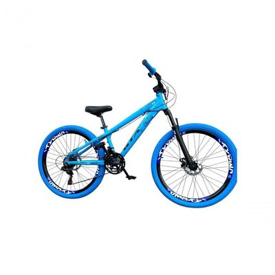 Bicicleta 26 Gta Rebel Freeride Dh Cor Azul 21v Freio A Disco Aros Vmaxx Pneu Flame Azul