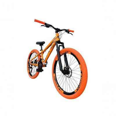 Bicicleta 26 Gta Rebel Freeride Dh Cor Laranja 21v Freio A Disco Aros Vmaxx Pneu Flame Laranja