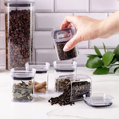Conjunto De Potes Herméticos Para Temperos 150 Ml 8 Peças Block Modular Transparente Ou