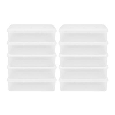 Kit 10 Caixas Herméticas Plásticas Empilháveis 3,5l Transparente