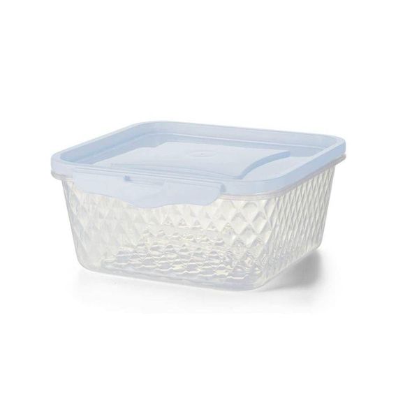 Pote Quadrado Com Trava 1l - Bpa Free Branco