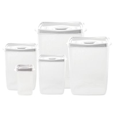 Kit 5 Potes Porta Mantimentos Plasvale Branco