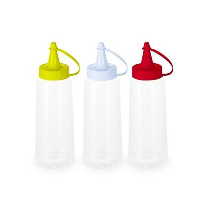 Kit 3 Bisnagas Plásticas Maionese, Ketchup, Mostarda 250ml Variado