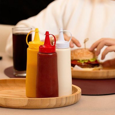 Kit 3 Bisnagas Plásticas Maionese, Ketchup, Mostarda 250ml Variado
