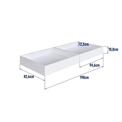 Cama Infantil Montessoriana Casinha Solteiro Gavetas com Roda Branca