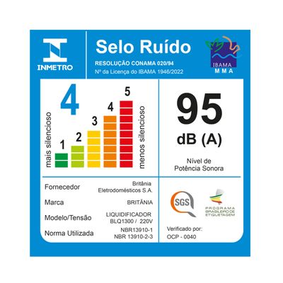 Liquidificador Britânia BLQ1300V Fortis Turbo 1400W 3L 220V