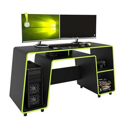 Mesa Gamer London Espaço Para Cpu Verde