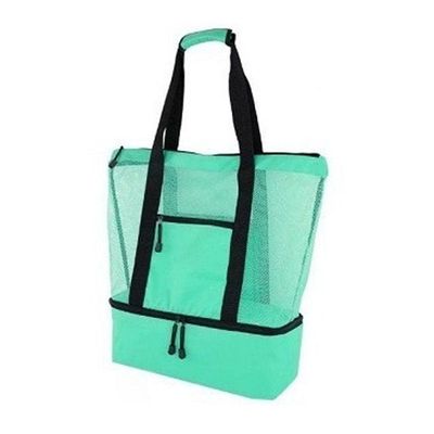 Bolsa Praia Com Compartimento Termico Piscina Campo Verde Claro