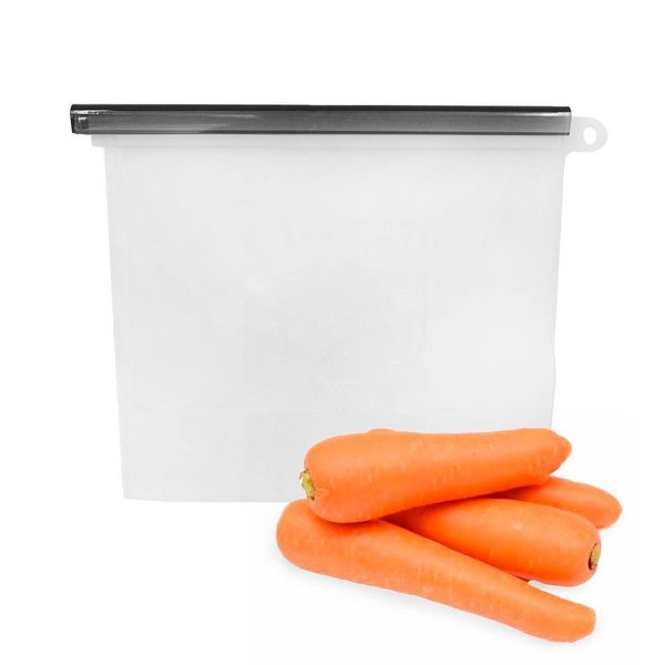 Saco Porta Alimentos Reutilizavel Silicone Freezer 1,5l Preto