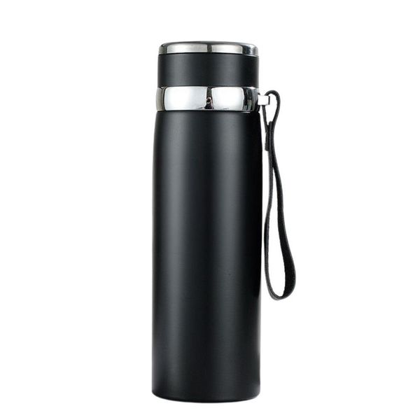 Garrafinha Térmica Aço Inox 800ml água Gelada Quente Com Vedação Academia Trilha Preto