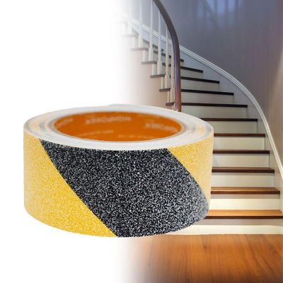 Fita Antiderrapante Autoadesiva Segurança Lixa Escada 5 Mts 50mm Amarelo E Preto