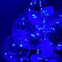 Cortina Led Com 10 Lampadas Bolas Incandescentes Fio De Fada Azul