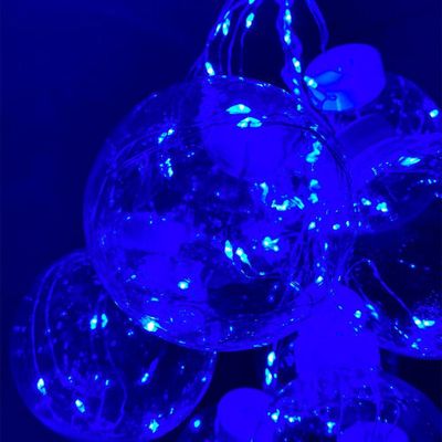 Cortina Led Com 10 Lampadas Bolas Incandescentes Fio De Fada Azul