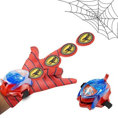 Luva Lançador Disco Aranha Brinquedo Presente Menino Com Som