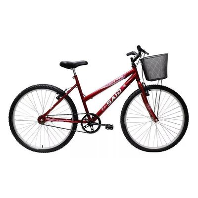 Bicicleta Aro 26 Feminina Mono Sem Marcha Com Cesta Saidx Vermelho