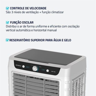 Climatizador Mondial Wind Pro 45L 230W CL-45L Branco Com Cinza 220V