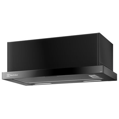 Depurador de Ar Electrolux 60cm Retrátil Preto Efficient com Luz de Led (DE6RP) 127V