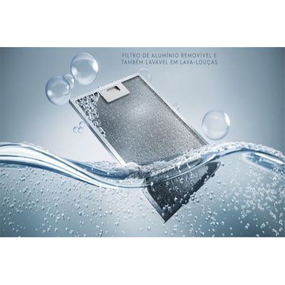 Depurador de Ar Electrolux 60cm Retrátil Preto Efficient com Luz de Led (DE6RP) 127V