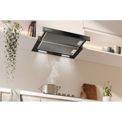 Depurador de Ar Electrolux 60cm Retrátil Preto Efficient com Luz de Led (DE6RP) 127V