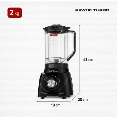 Liquidificador Pratic Turbo Mondial L-98-B 220V