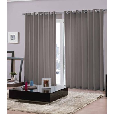 Cortina Duplex Bellini 3,00x1,70m Bella Janela Marrom
