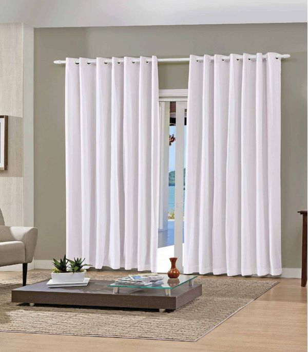 Cortina Duplex Lisa 4,20 x 2,30m Bella Janela Branco
