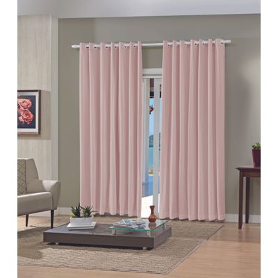 Cortina Duplex Lisa 4,20 x 2,30m Bella Janela Rosa