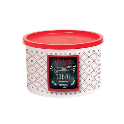 Kit Pote Decorado Arroz 2 Peças DM Plas Vermelho