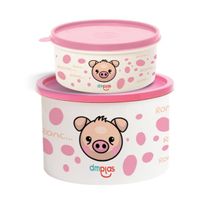 Kit Pote Decorado Fazendinha 2 Peças DM Plas Rosa