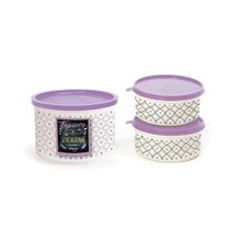 Kit Pote Decorado Tapioca 2 Peças DM Plas Roxo