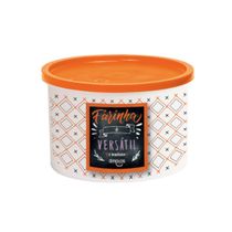 Kit Pote Decorado Farinha 2 Peças DM Plas Laranja