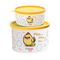 Kit Pote Decorado Fazendinha 2 Peças DM Plas Amarelo