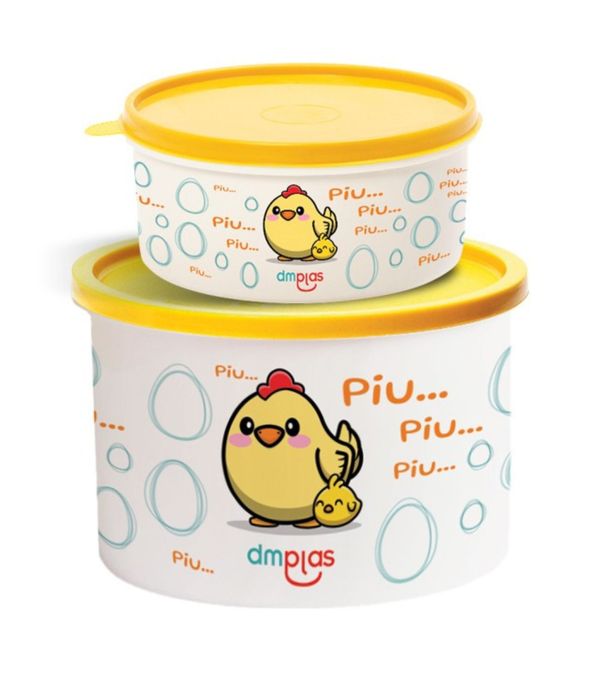 Kit Pote Decorado Fazendinha 2 Peças DM Plas Amarelo