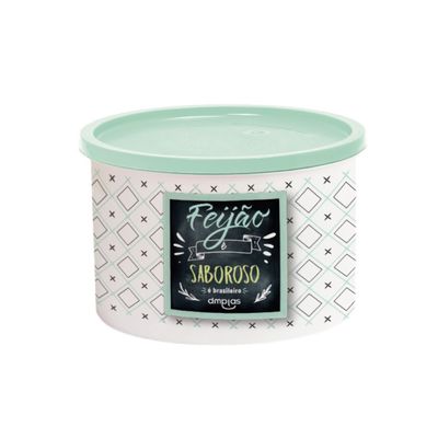 Kit Pote Decorado Feijão 2 Peças DM Plas Verde