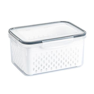 Kit 3 Potes Herméticos com Cesto Drenagem Acrílico Multiuso