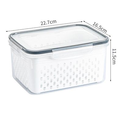 Kit 3 Potes Herméticos com Cesto Drenagem Acrílico Multiuso