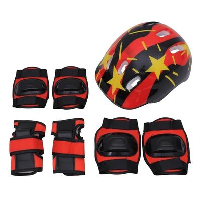 Kit Esportivo Infantil 7 Peças Capacete Joelheiras Ajustáveis