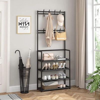 Sapateira Cabideiro Arara Multifunção 4 Prateleiras 12 Pares