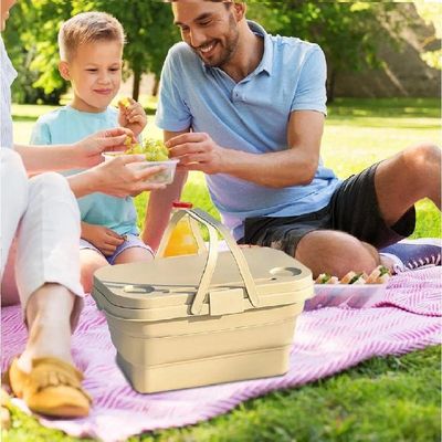 Cesta Piquenique Expansível 2 em 1 Balde Térmico