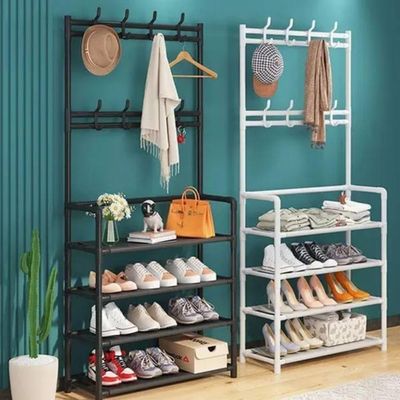 Sapateira Cabideiro Arara Multifunção 4 Prateleiras 12 Pares