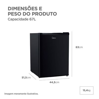 Frigobar 67 Litros Black Edition Inverter Bivolt Midea MDRD108FGD303 - Bivolt
