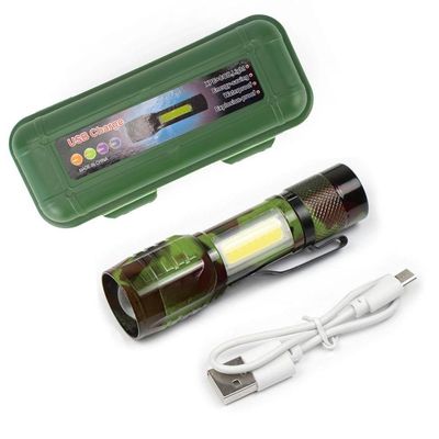 Lanterna Tática Led Recarregável 3 Em 1 Mini De Bolso, Foco Ajustável E 2000 Lúmens