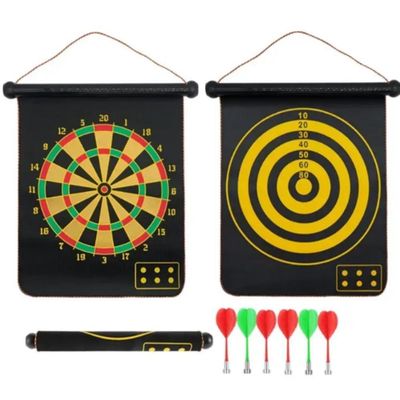 Jogo De Dardos Magnético Grande Dupla Face 38cm Com 6 Dardos Seguro E Divertido Para Todas As Idades